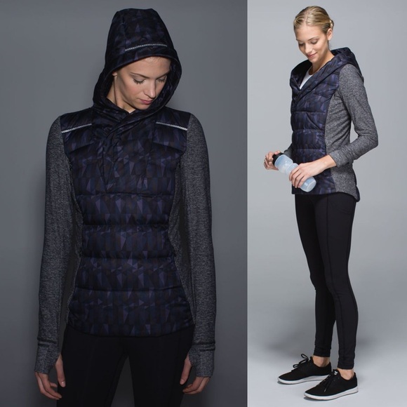 Lululemon Fluff Off Pullover Stained Glass Love Nightfall Black 6 Down Jacket - Picture 3 of 16